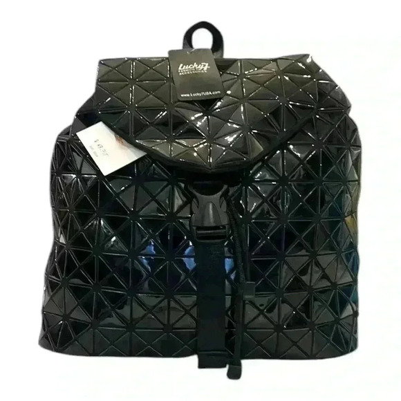 Lucky Brand Shiny Black Geometric Backpack main image 7